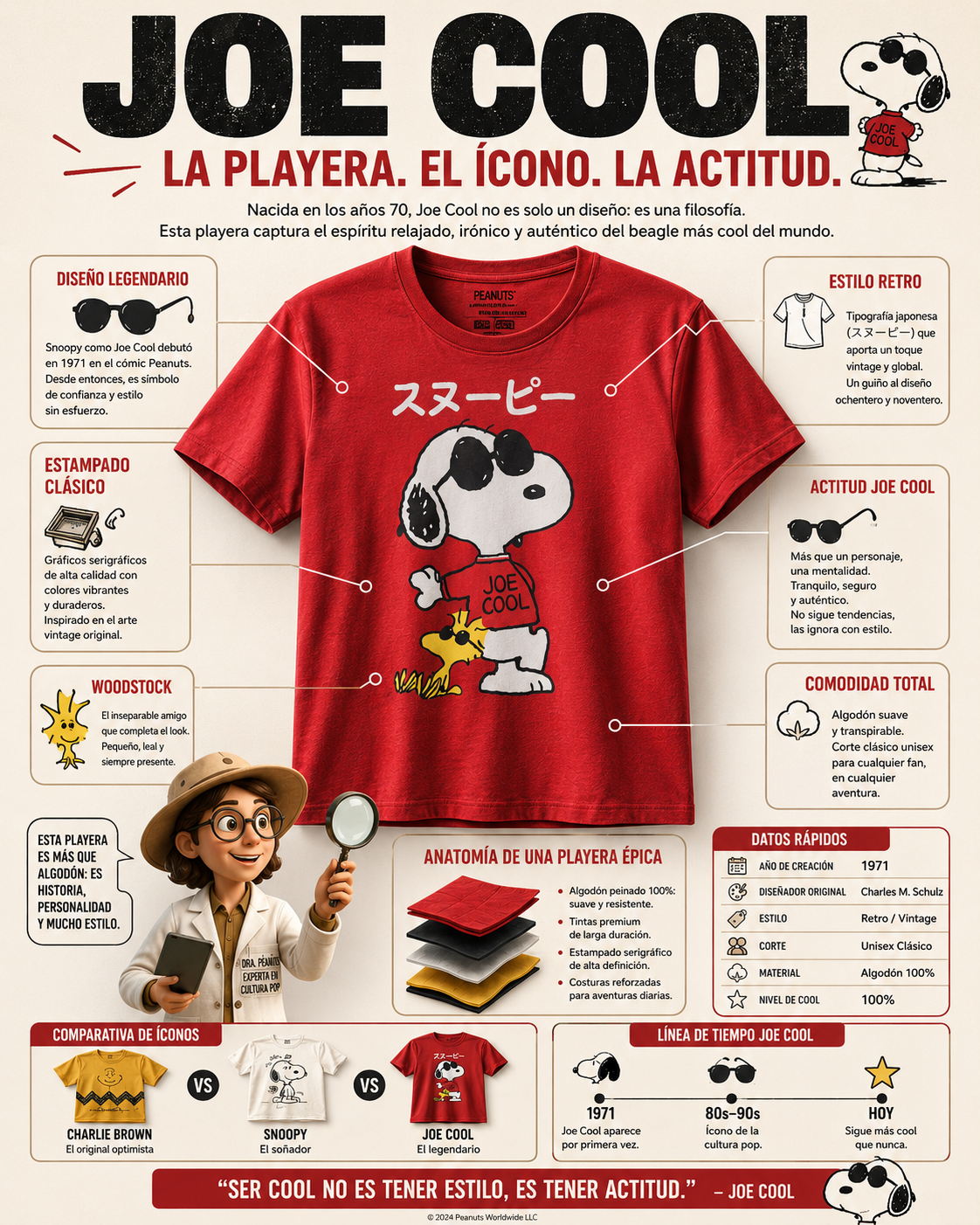 Playera Peanuts – Snoopy Joe Cool J-Fashion