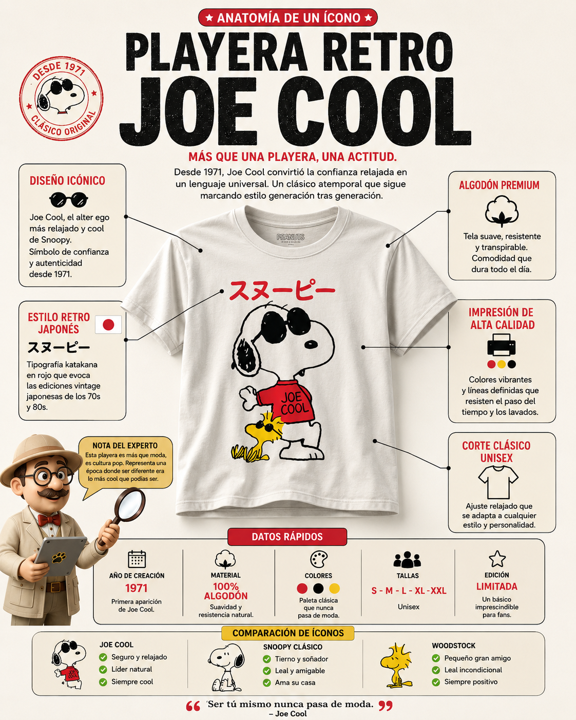 Playera Peanuts – Snoopy Joe Cool J-Fashion